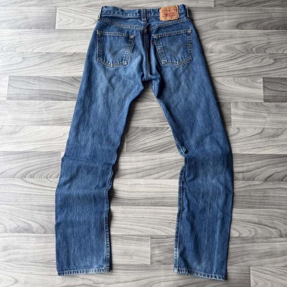 Levis 501 Straight Jeans Size 29x34 Blue Denim Button Fly